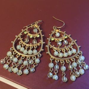 Green Multi-stone Chandelier Earrings